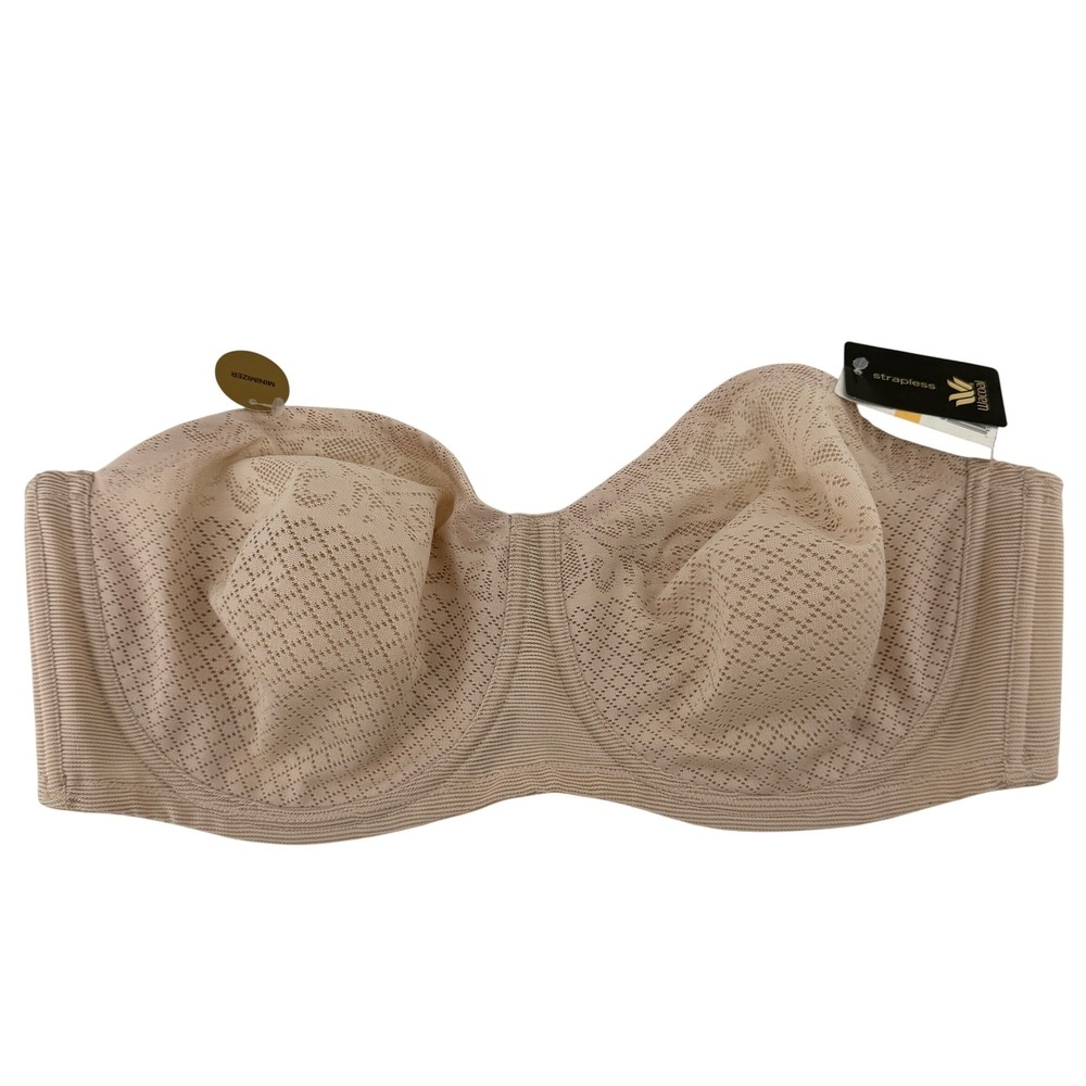 Wacoal 854310 Visual Effects Strapless Minimizer Bra Sand 40DD Underwire New